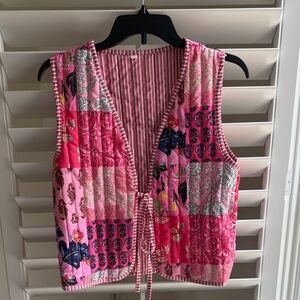 SHEIN Pink Patchwork Vest